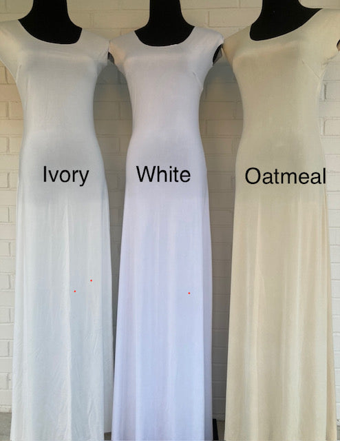 Maternity Maxi-Wider at waist & hips, longer in front.  Shown with optional side-slits.