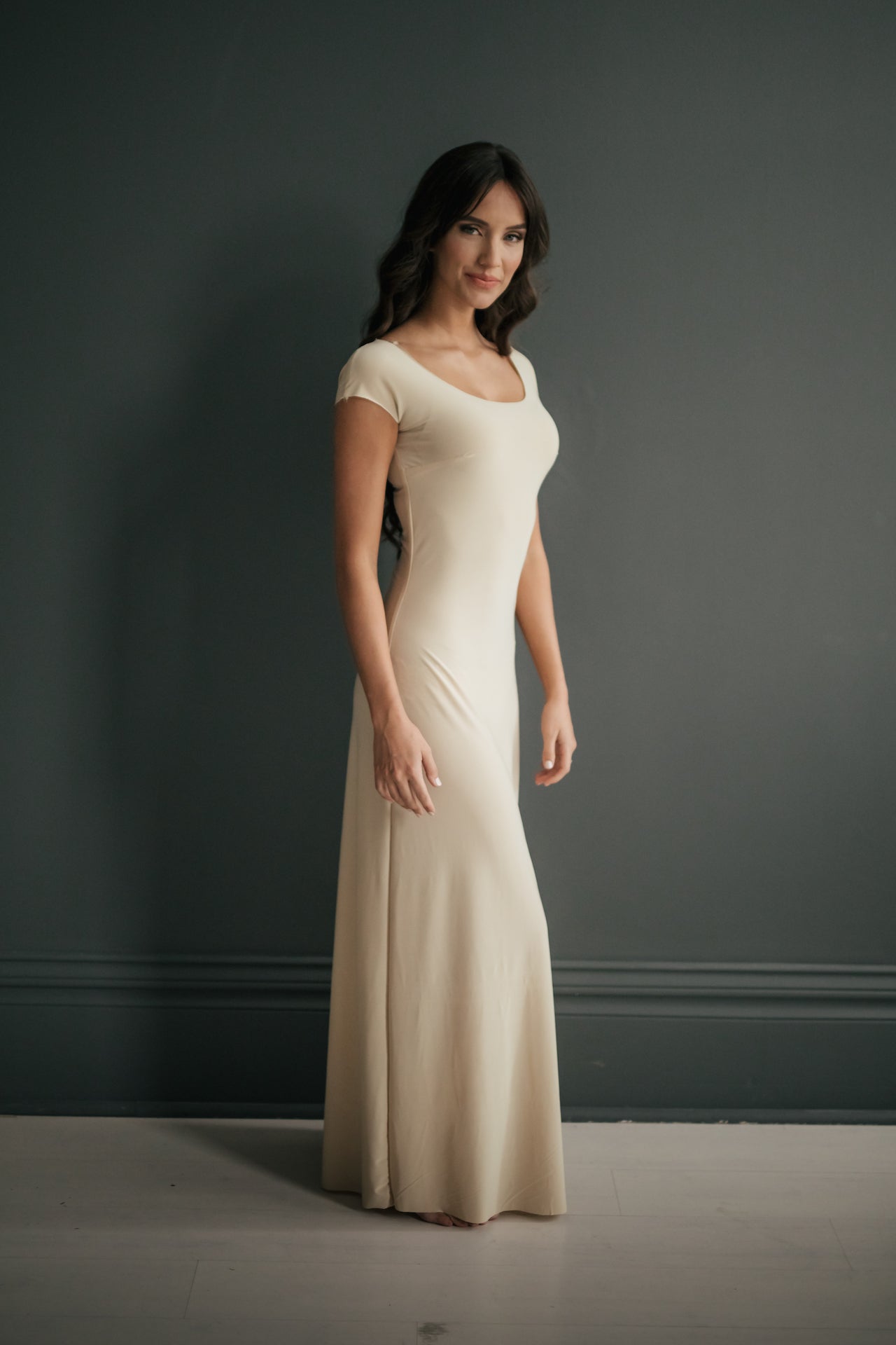 Lizzy Slip Cap Sleeve Scoop Neck Maxi Slip - Betsy Couture Lizzy Slip Cap Sleeve Scoop Neck Maxi Slip - Betsy Couture